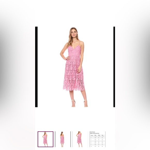 donna morgan chemical lace midi dress